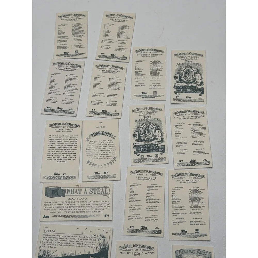 2022 Topps Allen & Ginter Baseball Card Lot 20ct Sandberg Robinson‎ Schwarber SP